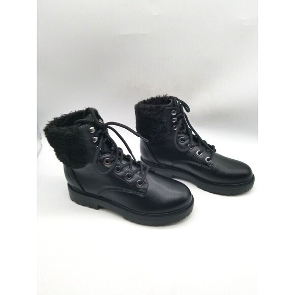 Bandolino Womens Livia Black  Round Toe Lace Up Combat Boots - Picture 2 of 6